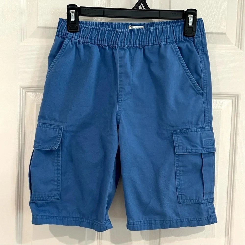 The Children's Place Boys Blue Cargo Shorts 12- Pull On Adjustable Waist Cotton